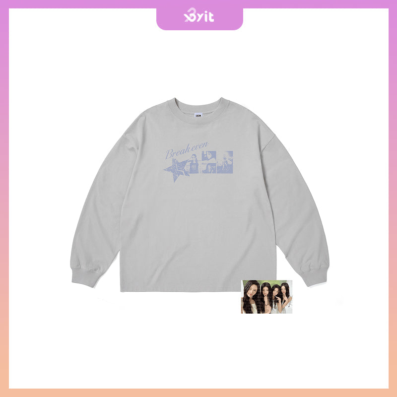 ILLIT 5th Mini Album ‘BREAK EVEN' - Photo L/S T-Shirt (Gray)
