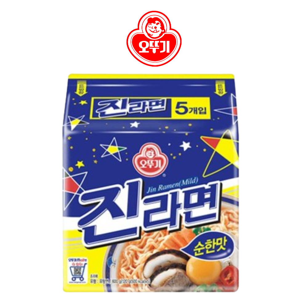 Ottogi Instant Jin Ramen Noodle (Mild Gout Doux) (120gx5)