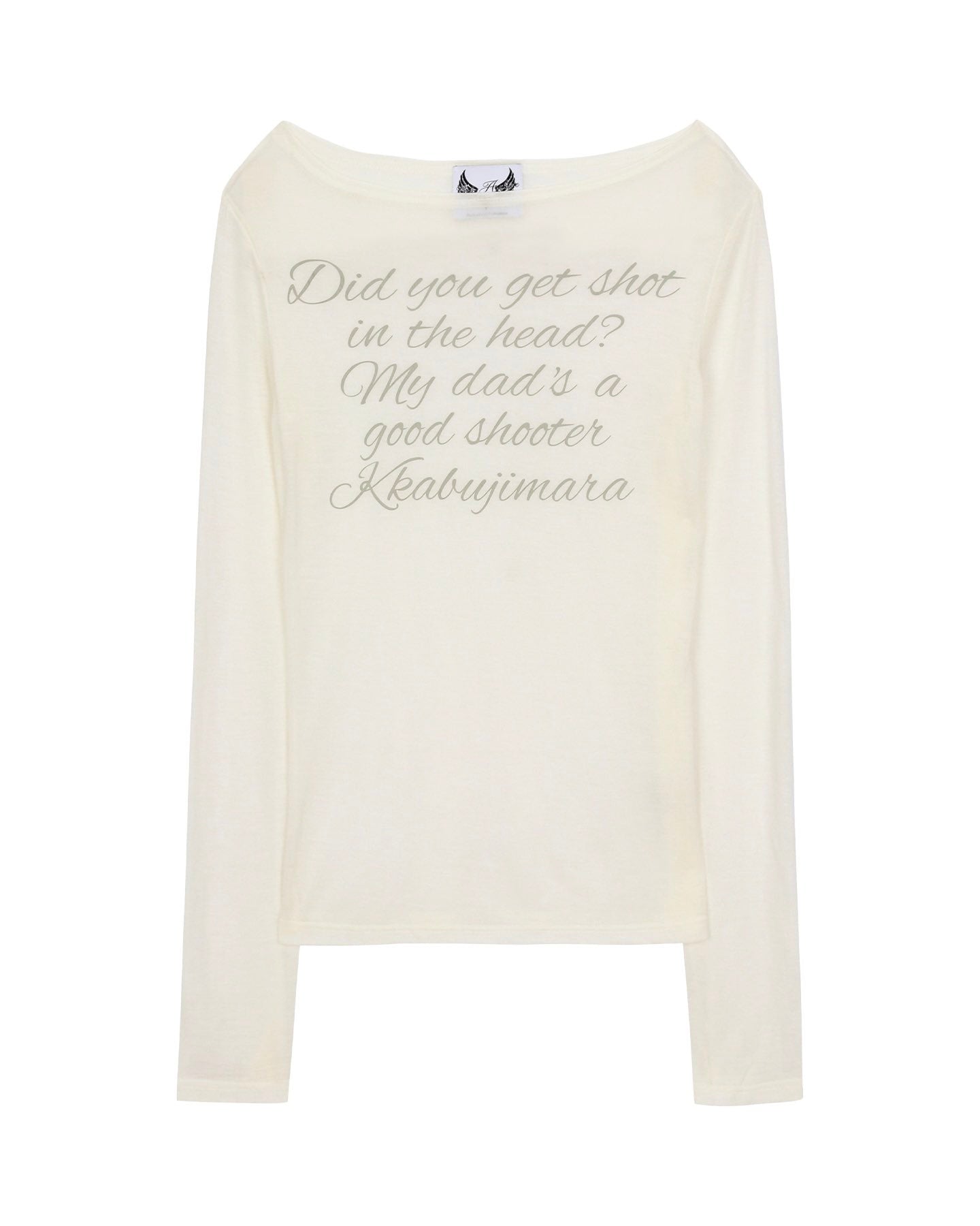 Gila Archive - Lettering Sheer Long Sleeve_WH (JENNIE Wear)