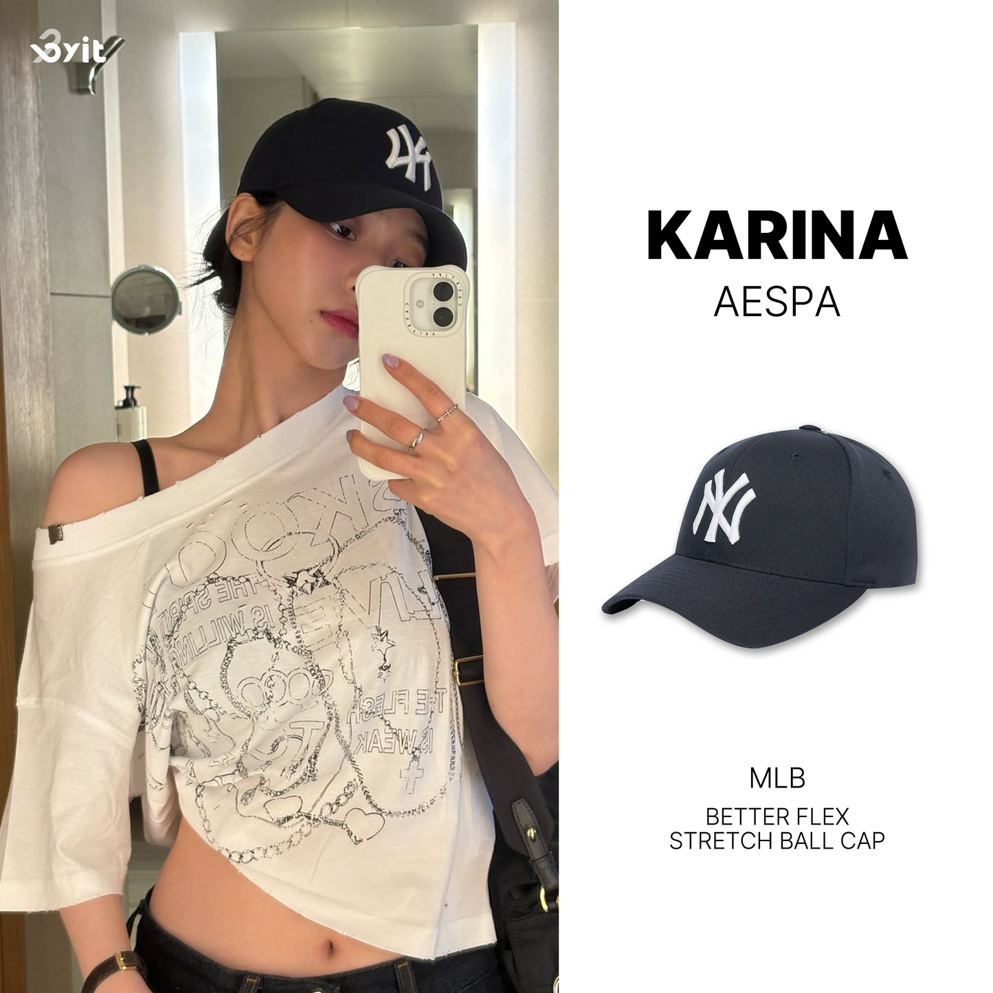 MLB - Better Flex Structured Ball Cap_NY (Navy) (KARINA Wear)