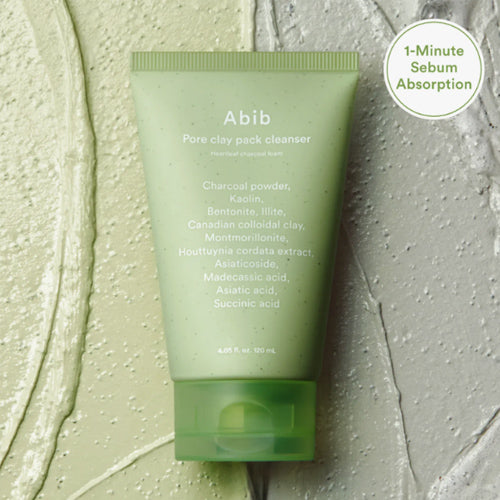 Abib Pore Clay Pack Cleanser Heartleaf Charcoal Foam 120ml
