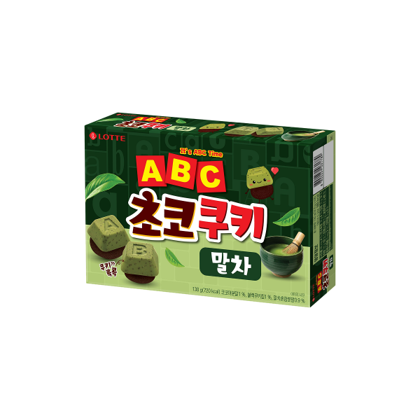 Lotte ABC Matcha Choco Cookies 130g – Korean Green Tea Chocolate Cookies