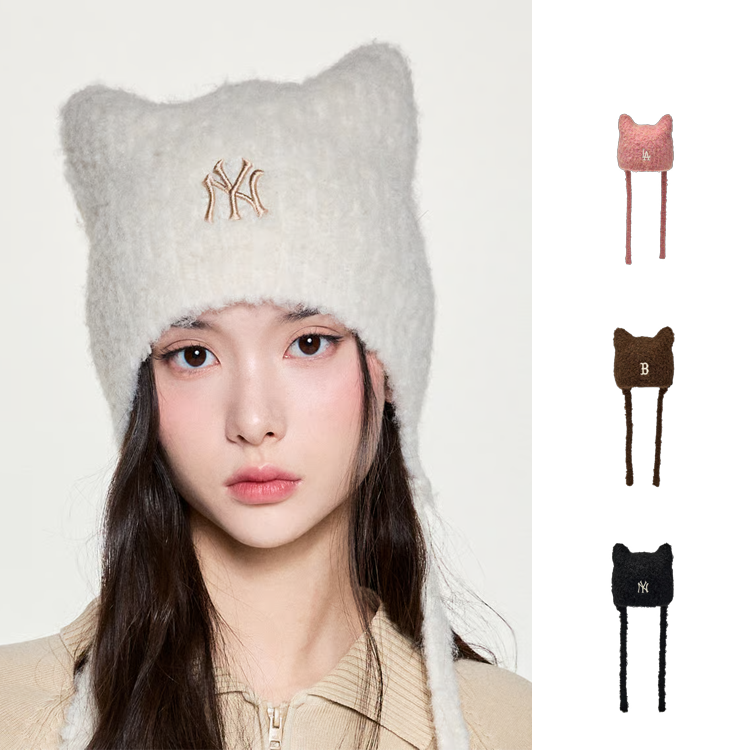 Meow Earflap Beanie New York Yankees (4 type) (KARINA Wear)