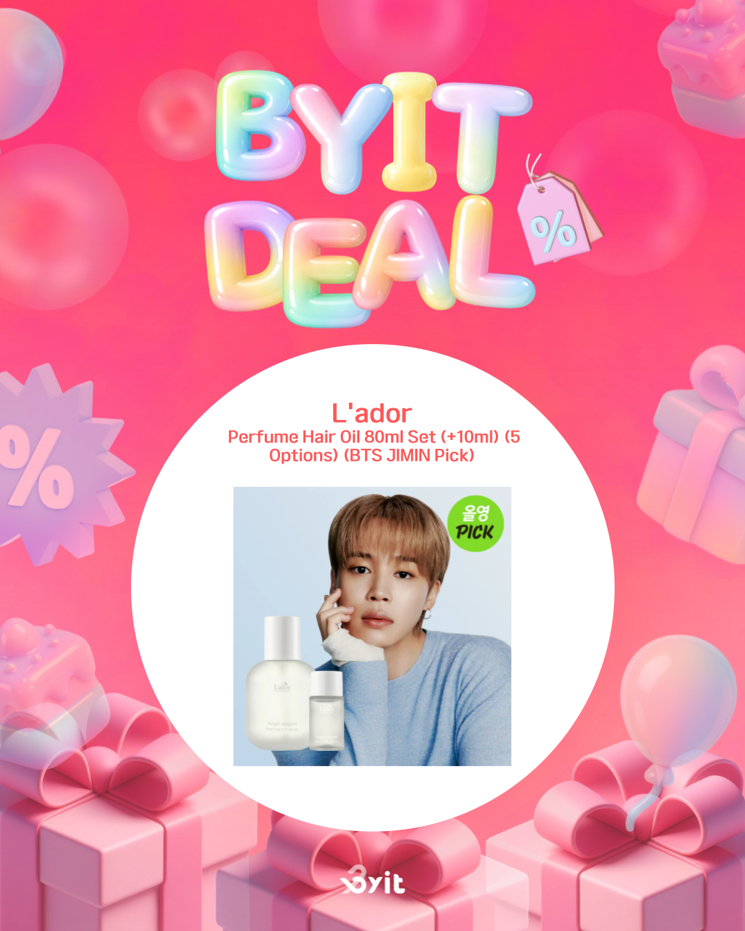 BYIT DEAL - L’ador Perfume Hair Oil 80ml Set (+10ml) (5 Options) (BTS JIMIN Pick)