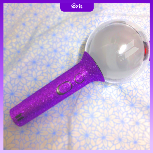BTS ARMY Bomb Reflective Sticker (Purple Glitter) – Custom Light Stick Decoration / Kpop Concert Lightstick Accessory