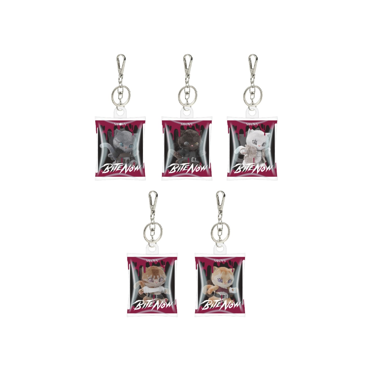MEOVV CHARACTER HOLOGRAM RANDOM KEYCHAIN / BITE NOW OFFICIAL MERCH
