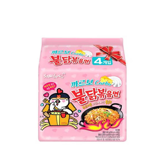 Buldak Stir-Fried Ramen Spicy Chicken Carbonara (130 g*4)