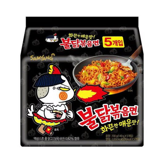 Buldak Stir-Fried Ramen Spicy Chicken (140g*5)