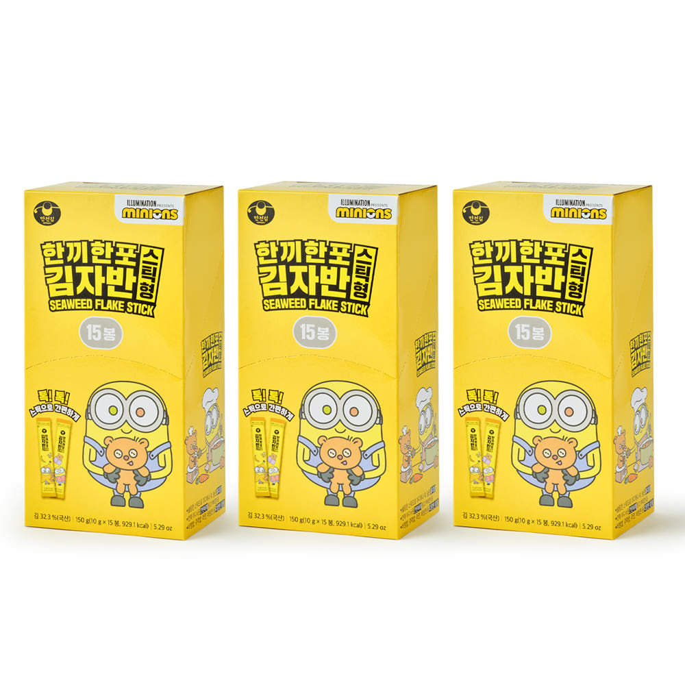 Minions Korean Seaweed Flakes Stick Pack – Seasoned Laver Rice Topping (Single-Serve)