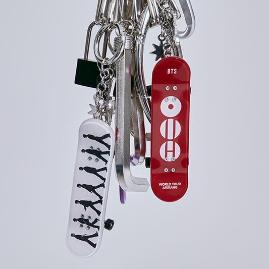 BTS Mini Skateboard Keyring (Black/ Red)