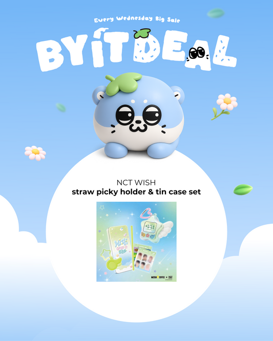 BYIT DEAL - [NCT WISH X MEGA COFFEE]  Straw Picky Holder & Tin Case Set