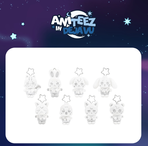 ATEEZ X ANITEEZ POP-UP [ANITEEZ IN DEJA VU] MD - SILVER ANITEEZ PLUSH KEYRING