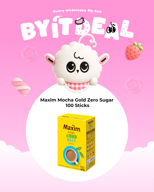 BYIT DEAL - Maxim Mocha Gold Zero Sugar Korean Instant Coffee Mix 100 Sticks