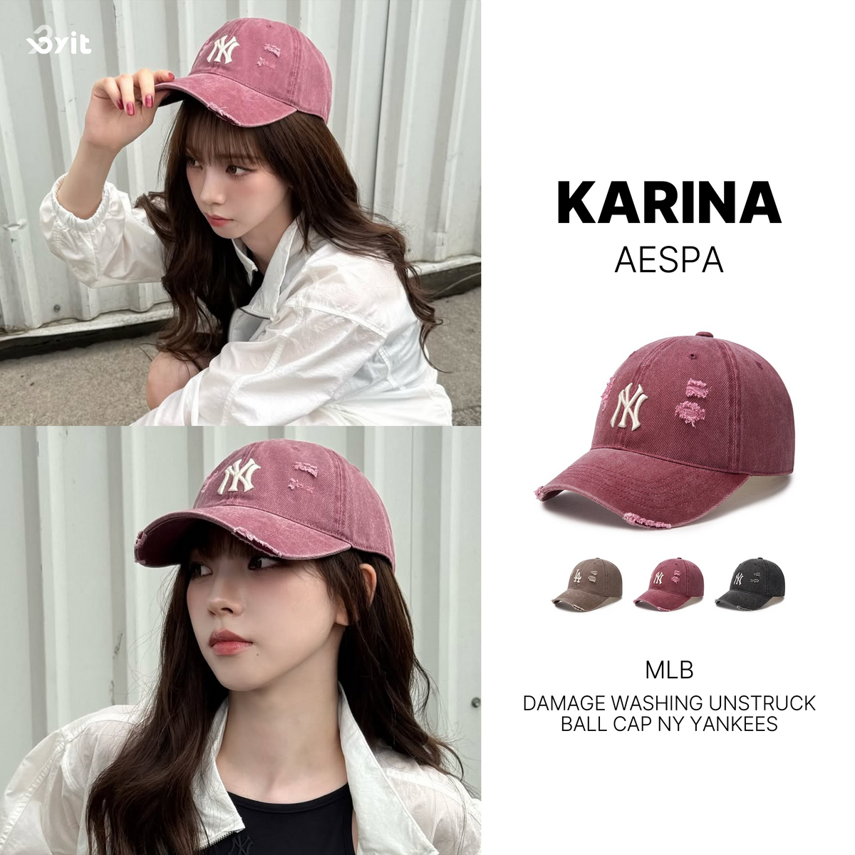MLB - Distressed Wash Unstructured Ball Cap (KARINA Wear) – Byit