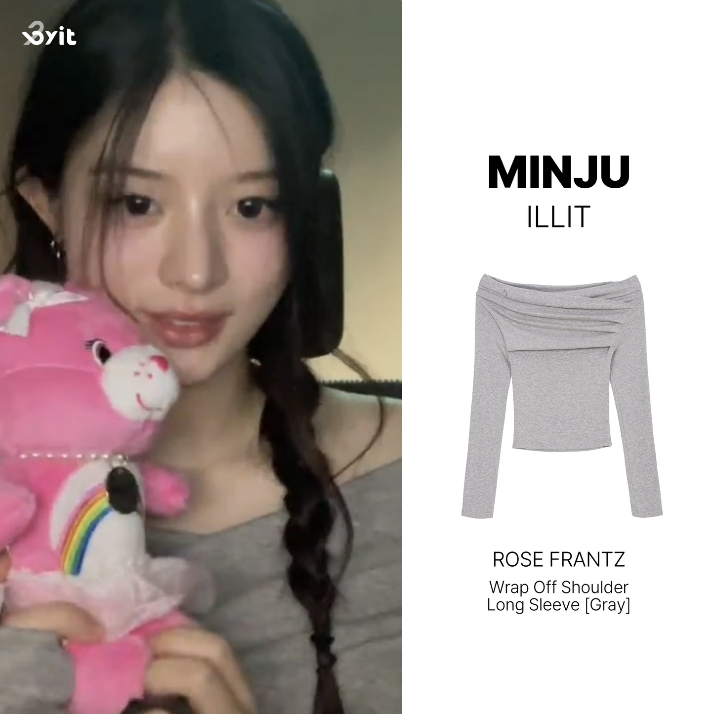 ROSE FRANTZ - Wrap Off Shoulder Long Sleeve_Gray (MINJU Wear)