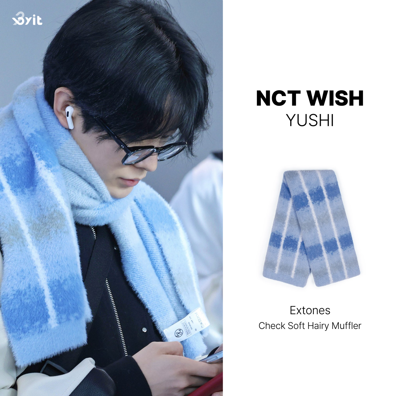 [WINTER ESSENTIALS] Extones - Check Soft Hairy Muffler (3 type) (YUSHI Wear)