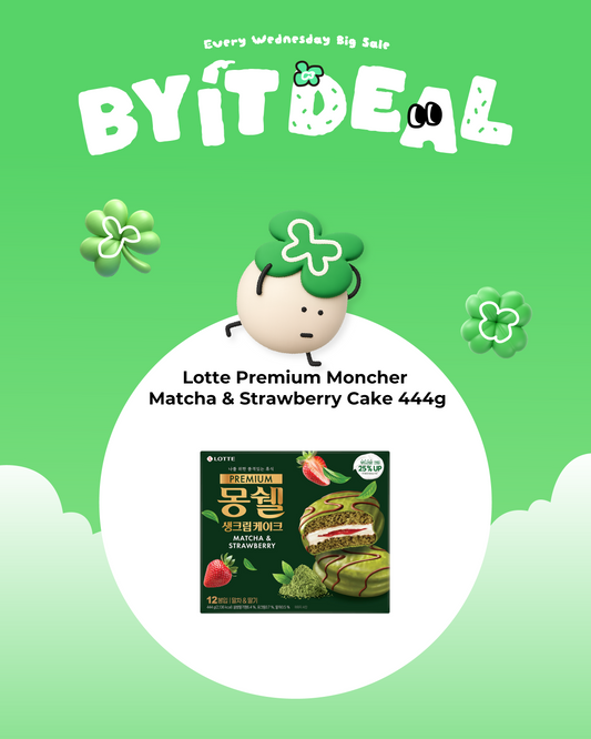 BYIT DEAL - Lotte Premium Moncher Matcha & Strawberry Cake 444g
