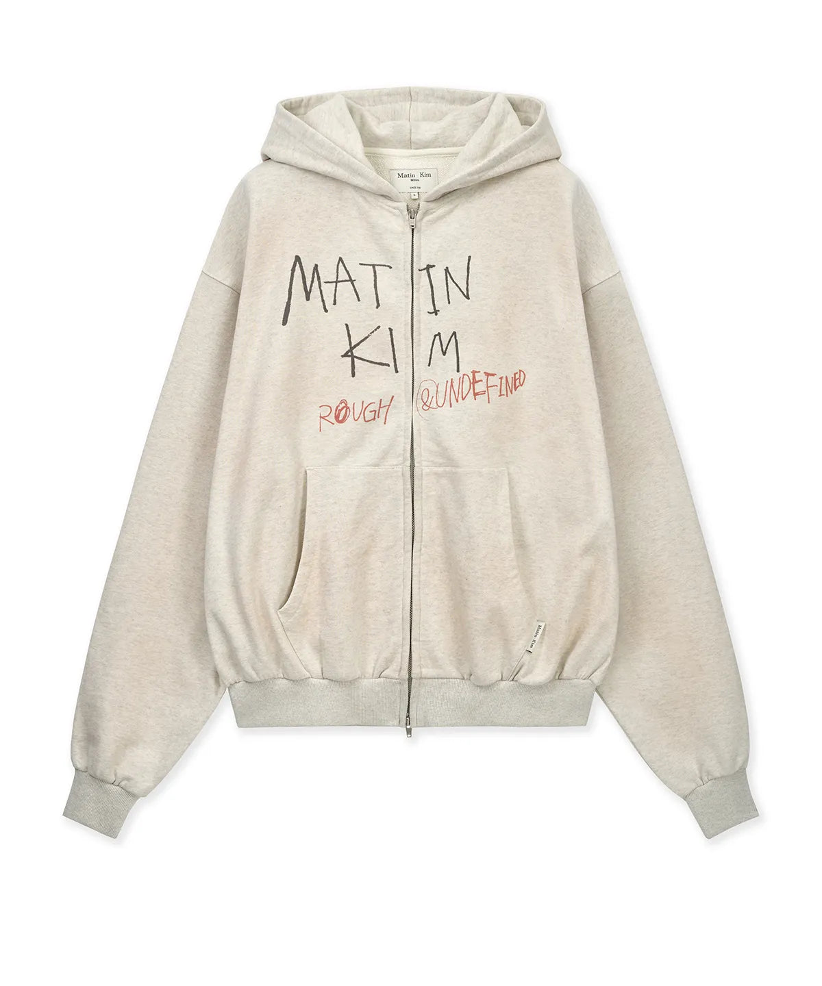 Matin Kim - Vintage Washed Graffiti Hoody Zip Up in Beige (NINGNING Wear)
