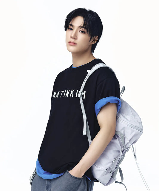 Matin Kim - Applique Felt Logo Top For Men in Black (JENO Wear)