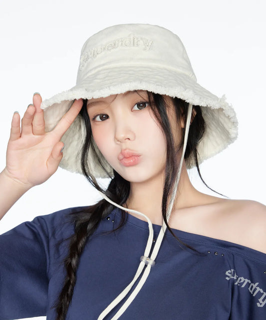Superdry Women’s Cotton Washed Safari Hat – Ivory (ILLIT Wear)