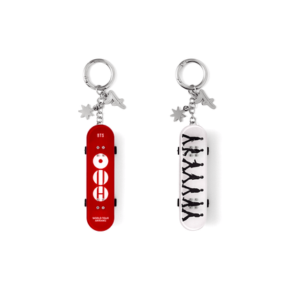 BTS Mini Skateboard Keyring (Black/ Red)