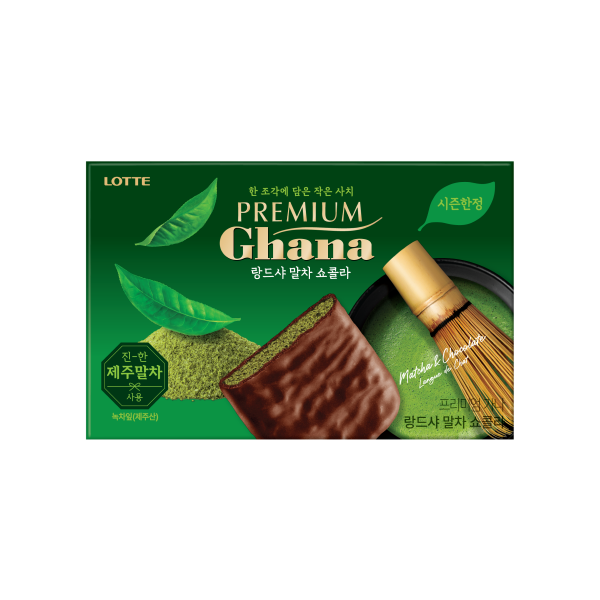 Lotte Premium Ghana Langue de Chat Matcha Chocolat 91g – Korean Matcha Chocolate Cookies