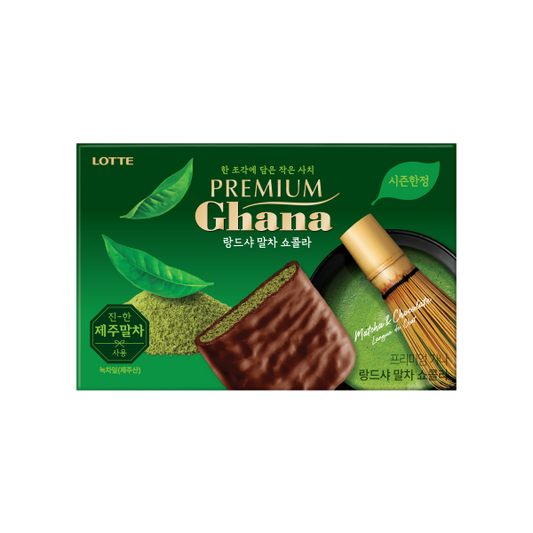 Lotte Premium Ghana Langue de Chat Matcha Chocolat 91g – Korean Matcha Chocolate Cookies