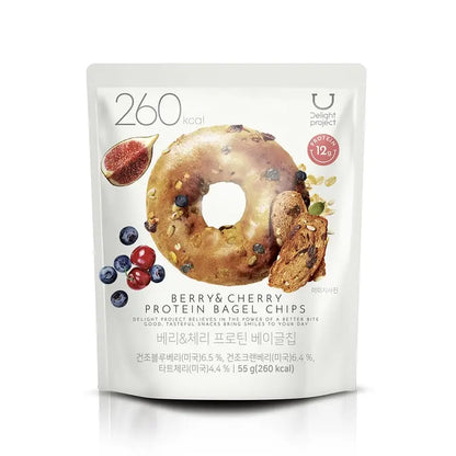 Delight Project Protein Bagel Chips 55g (Berry&Cherry/Cheese&Peach)