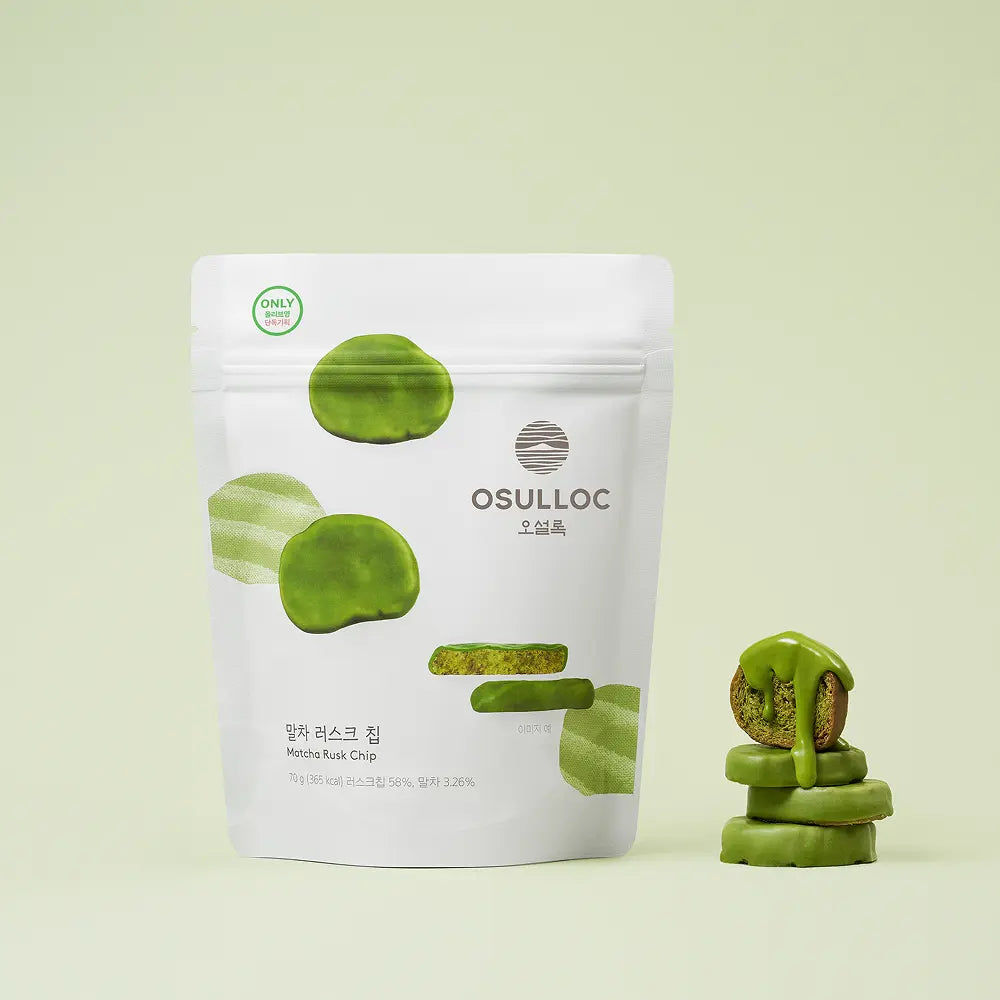 Korean Rusk Osulloc Matcha Rusk Chips – Korean Green Tea Crispy Bread Snack – Byit
