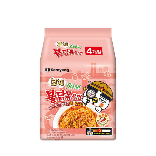 Buldak Stir-Fried Ramen Spicy Chicken Rosé (140 g*4)