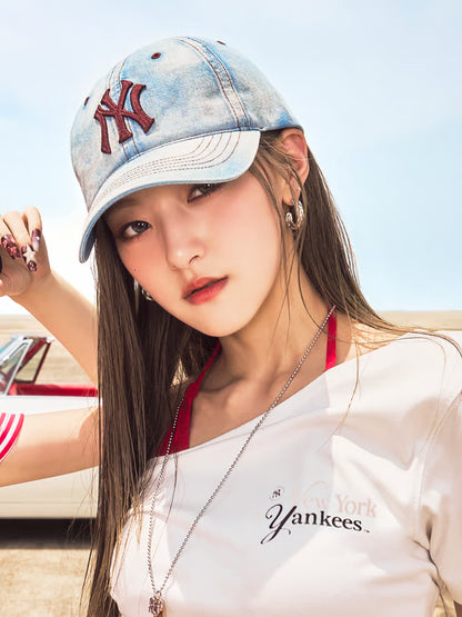 MLB New York Yankees Basic Denim Unstructured Ball Cap (KISS OF LIFE Wear)