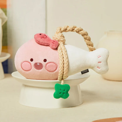 Kakao Friends Guardian Pollack Fish Plush Doll – Solid Air Freshener & Magnetic Hook Included