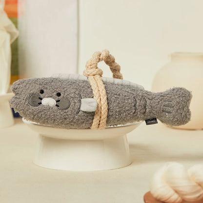 Kakao Friends Guardian Pollack Fish Plush Doll – Solid Air Freshener & Magnetic Hook Included