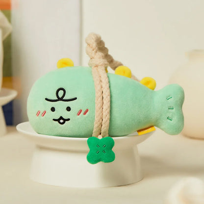 Kakao Friends Guardian Pollack Fish Plush Doll – Solid Air Freshener & Magnetic Hook Included