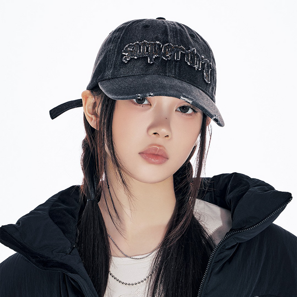 Superdry Vintage Washed Denim Ball Cap – Black (ILLIT Wear)