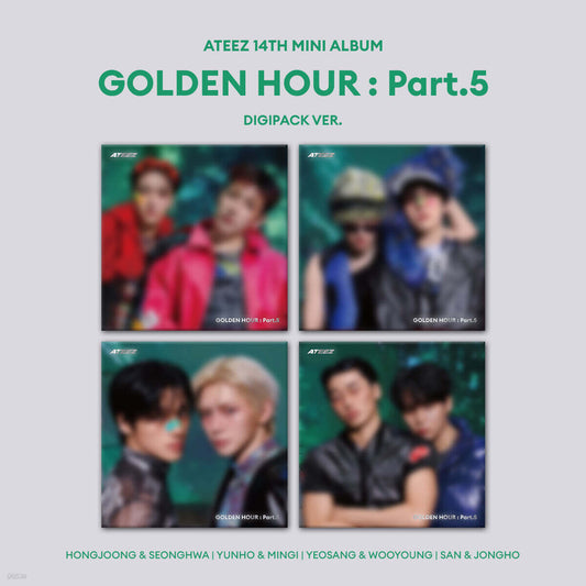 ATEEZ - 14TH MINI ALBUM [GOLDEN HOUR : Part.5][DIGIPACK UNIT VER.][4 SET]