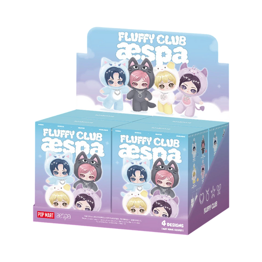 aespa - Pop Mart x Aespa Fluffy Club Series Vinyl Plush Doll Pendant Sealed Case (4 Blind Boxes)