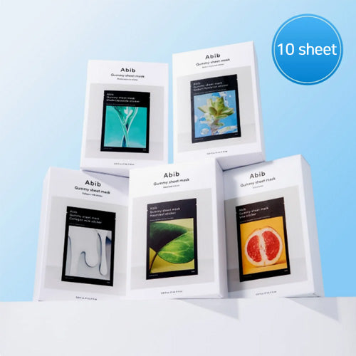Abib Gummy Sheet Mask Sticker (10 sheet) – Heartleaf / Sedum Hyaluron / Madecassoside / Collagen Milk / Vita