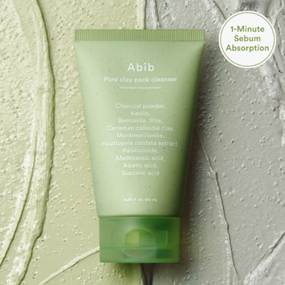 Abib Pore Clay Pack Cleanser Heartleaf Charcoal Foam 120ml