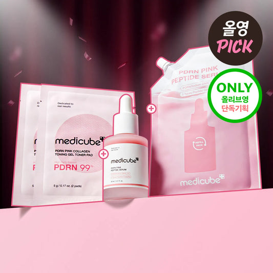 medicube PDRN Pink Peptide Ampoule 30ml Refill Set (+Refill Pack 50ml+Gel Pads 2P(2ea))