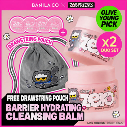 [ZO&FRIENDS EDITON] BANILA CO Clean It Zero Original Cleansing Balm 100ml Double (+3ml*4ea+Drawstring Pouch)