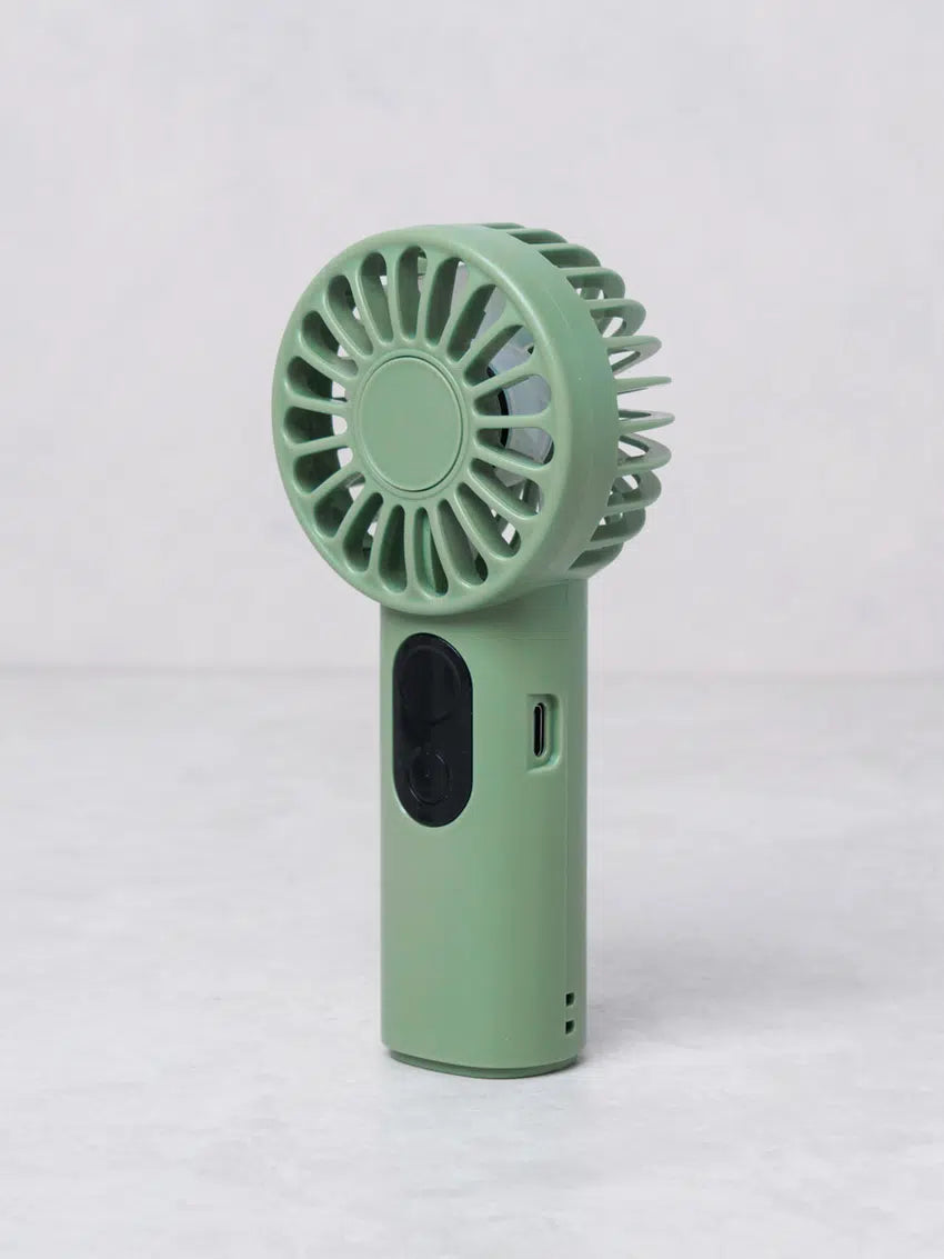 Mini LED Handheld Fan Green [DAISO]