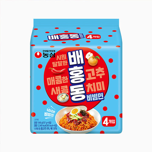 Baehongdong Spicy Korean Bibim Noodles (Cold Mixed Noodles) (137g*4)