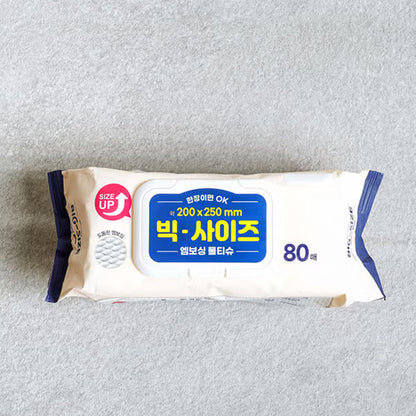 Thick Large Embossed Wet Wipes – 80 Sheets (Flip Cap) [DAISO]