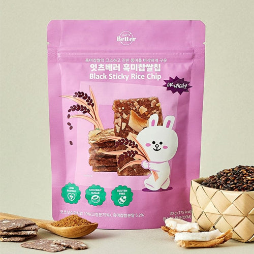 LINE FRIENDS Eat's Better Black Sticky Rice Chip 30g