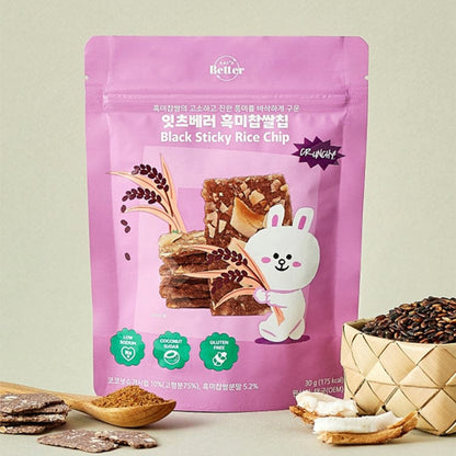 LINE FRIENDS Eat's Better Black Sticky Rice Chip 30g