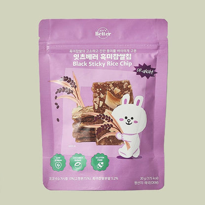 LINE FRIENDS Eat's Better Black Sticky Rice Chip 30g