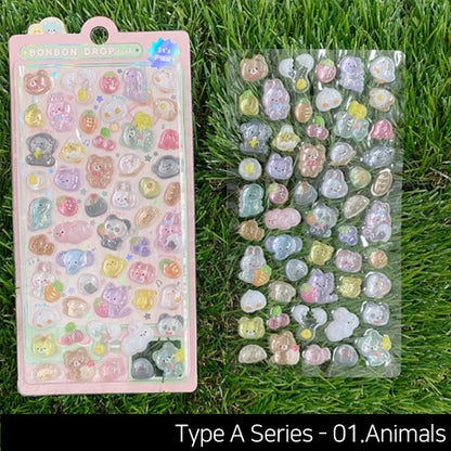 BonBon 3D Transparent Water Drop Deco Diy Stickers Type A Series
