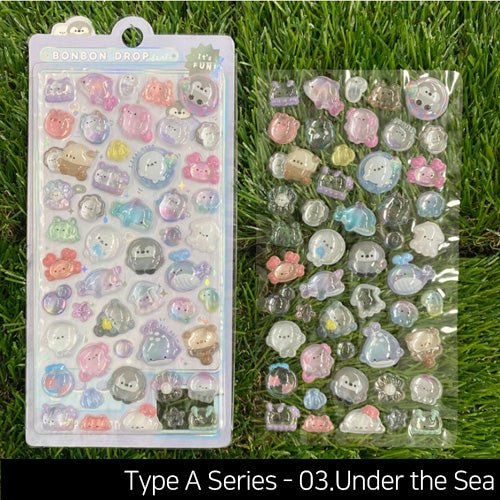 BonBon 3D Transparent Water Drop Deco Diy Stickers Type A Series