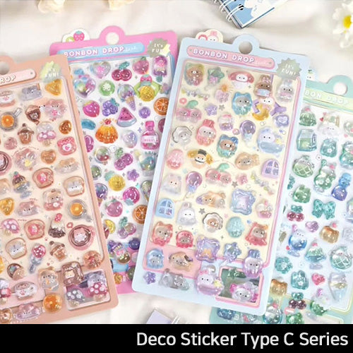 BonBon 3D Transparent Water Drop Deco Diy Stickers Type C Series